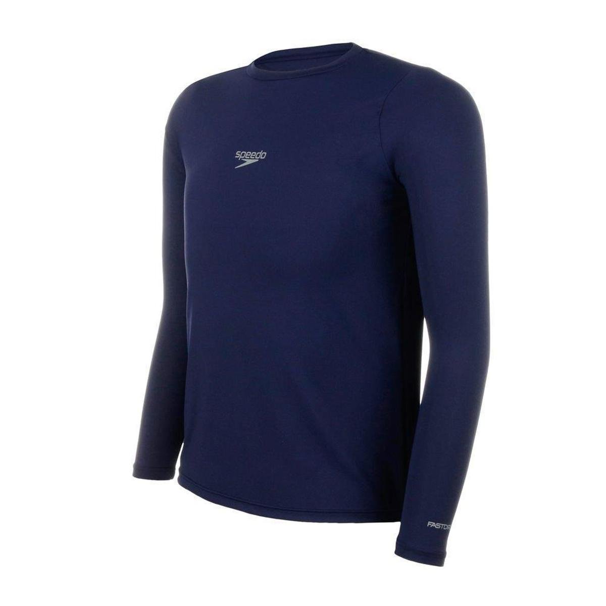 Camiseta Speedo Protection UV 50+ Infantil - Marinho - Azul Menor preço em Camiseta Speedo Protection UV 50+ Infantil - Marinho - Azul