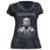 Camiseta Stamp Baby Look de Banda Iron Maiden em Algodão Gola Redonda Oficial - Preto Fosco+Branco