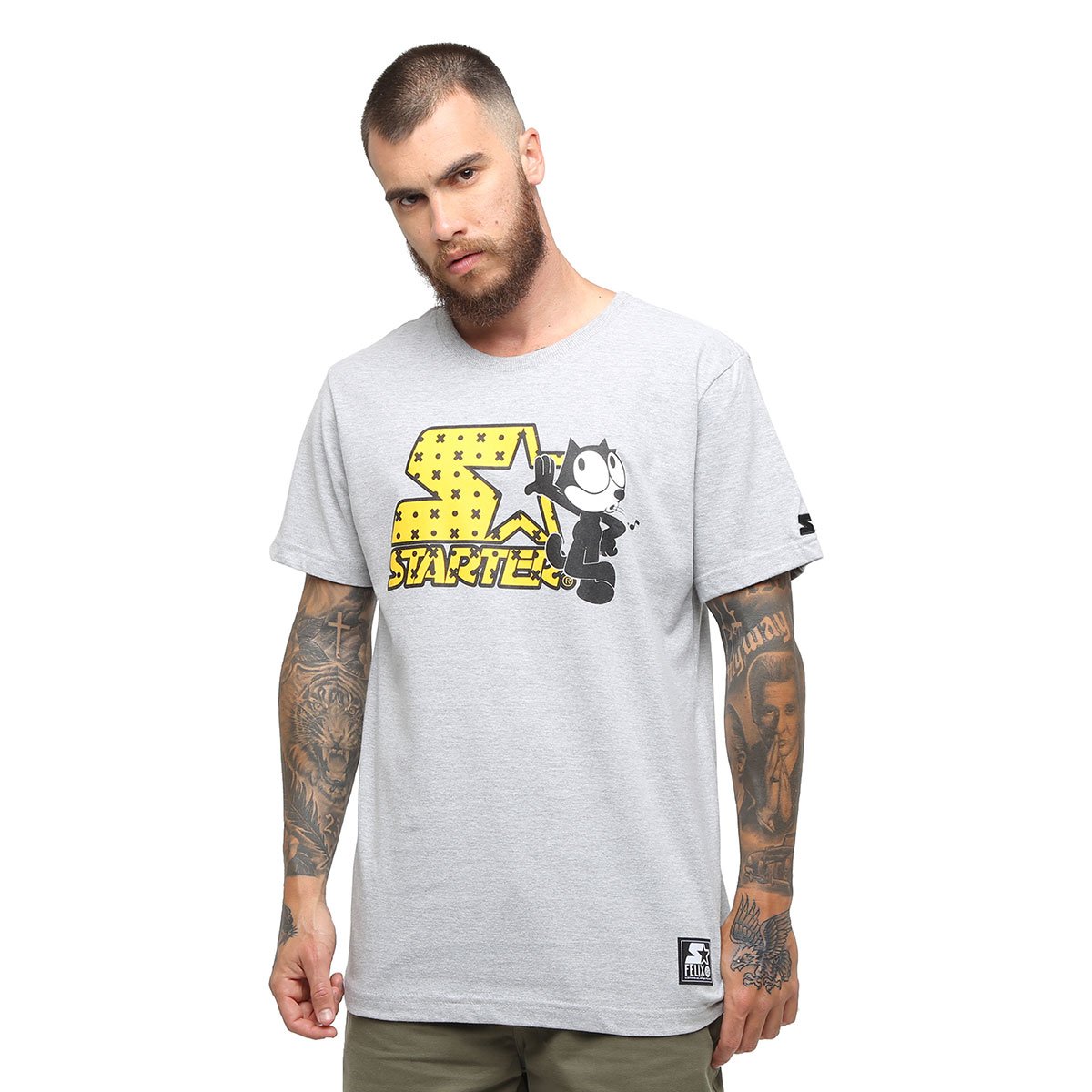 Camiseta Starter Gato Felix Whistle - Cinza é ruim? Camiseta Starter Gato Felix Whistle - Cinza é boa?