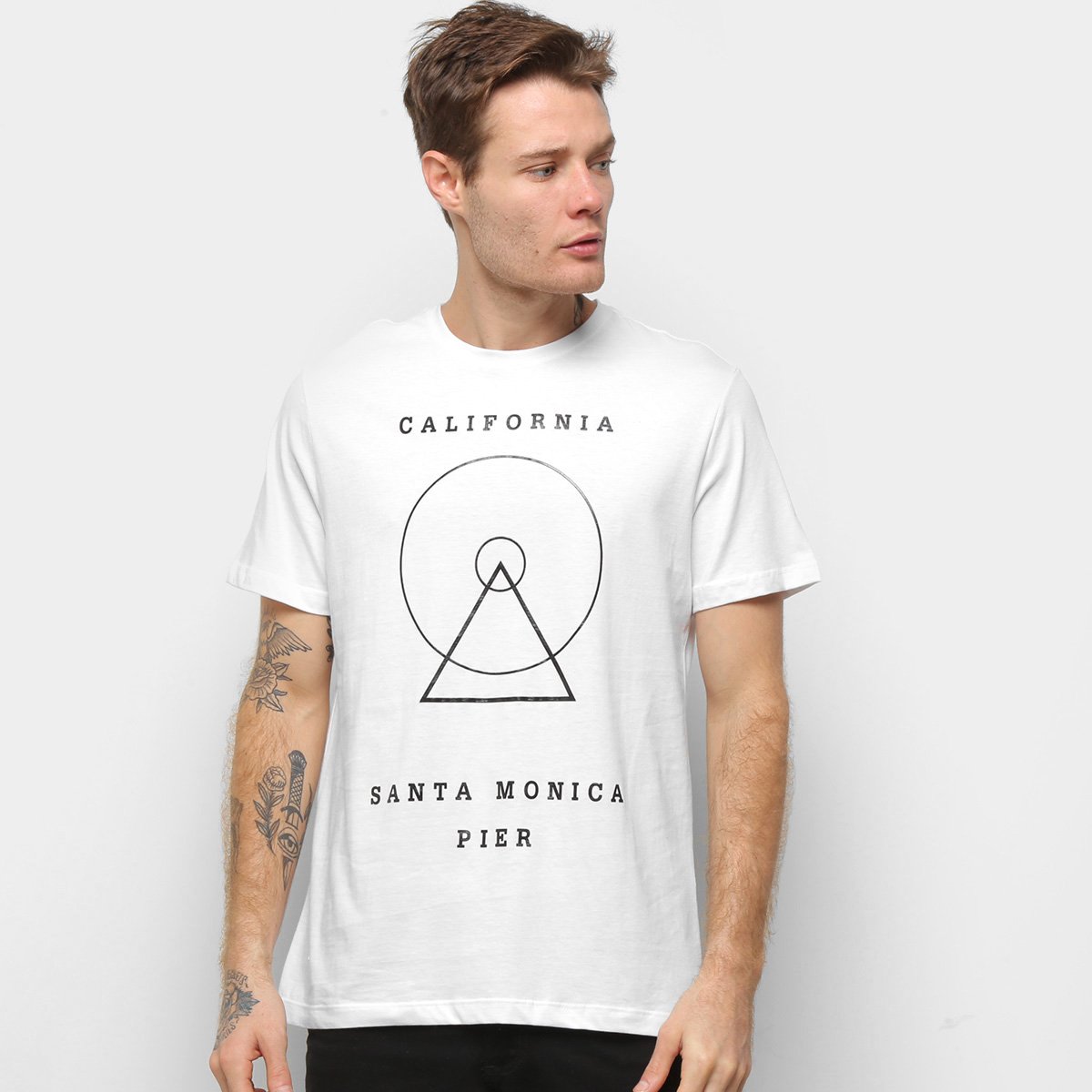 Camiseta Suburban Estampada Manga Curta Masculina - Branco Menor preço em Camiseta Suburban Estampada Manga Curta Masculina - Branco