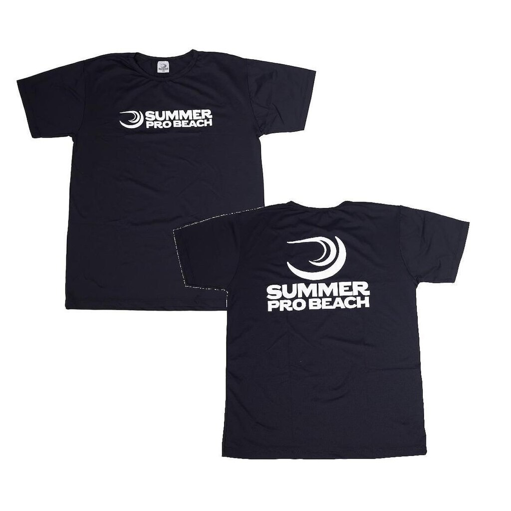 Camiseta Summer Pro Beach Preta - 100% Poliamida Anti Odor Uv 50 °C