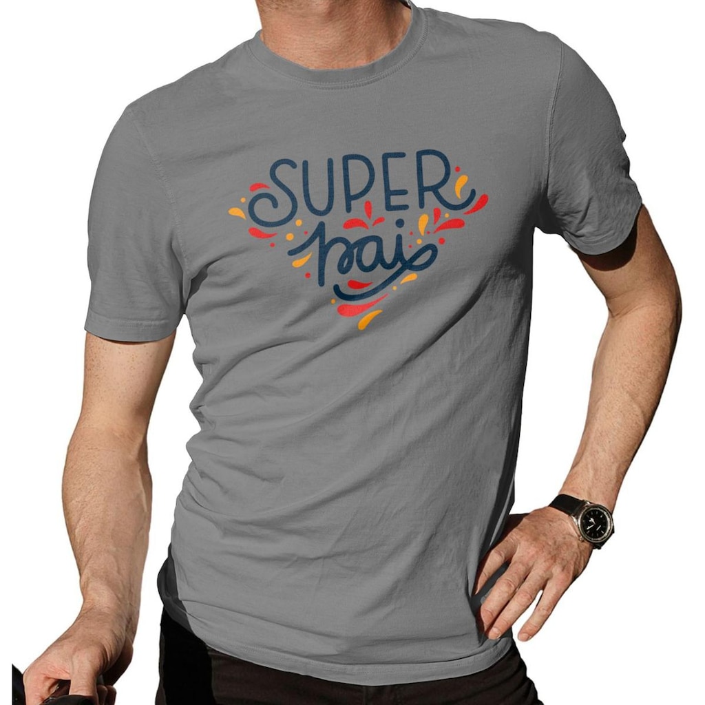 Camiseta Super Pai Masculina Estampa Dia Dos Pais