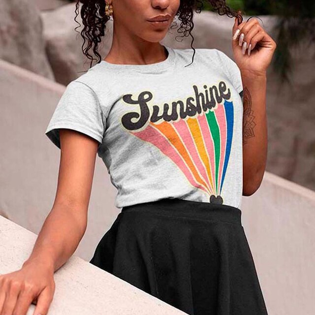 Camiseta T-Shirt Baby Look Feminina Algodão Estampa Conforto