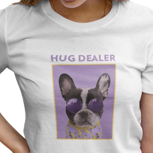 Camiseta T-Shirt Baby Look Feminina Algodão Hug Dealer