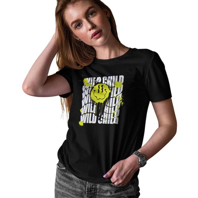 Camiseta T-Shirt Baby Look Feminina Algodão Wild Child