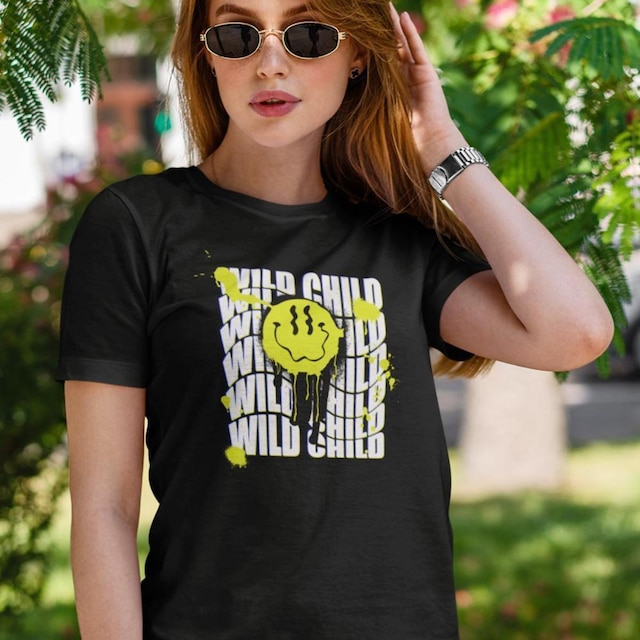 Camiseta T-Shirt Baby Look Feminina Algodão Wild Child