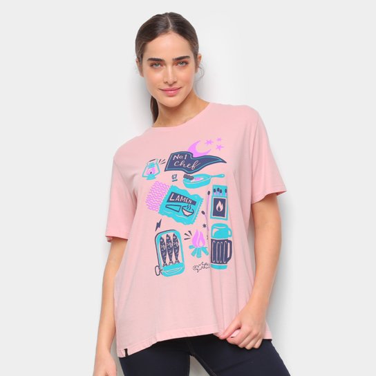 Camiseta T-Shirt Cantão Boyfriend Chef Feminina - Rosa