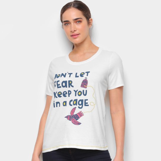 Camiseta T-Shirt Cantão Classic Cage Feminina - Off White