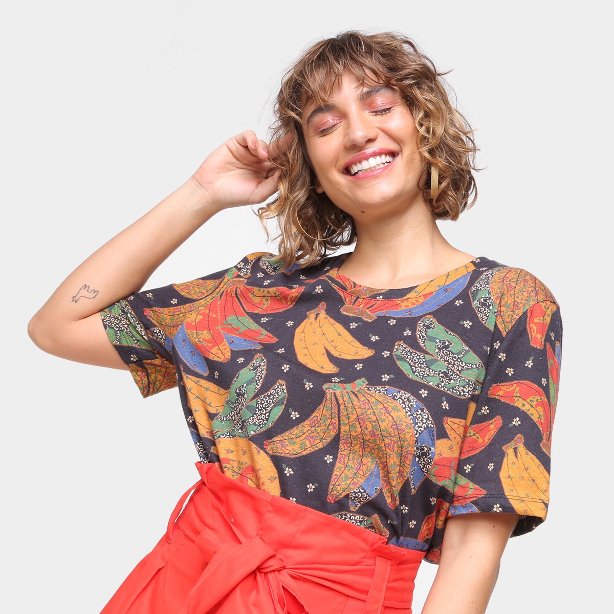 Camiseta T-Shirt Farm Banana Patch Feminina - Estampado Menor preço em Camiseta T-Shirt Farm Banana Patch Feminina - Estampado