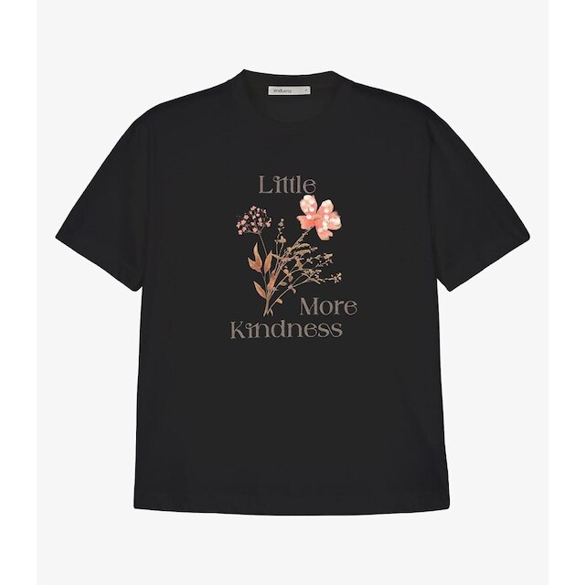 Camiseta T-shirt Feminina Com Estampa Endless Preto