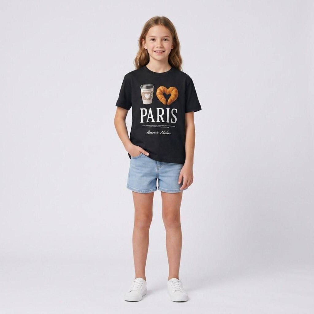 Camiseta T-Shirt Juvenil Feminina Estampada Paris Minty