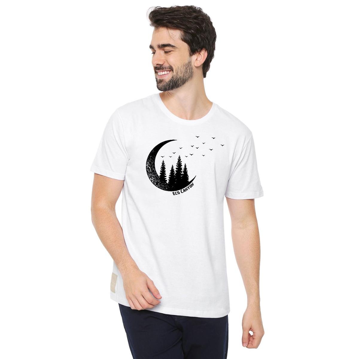 Camiseta Talismã Store Eco Canyon Lua Masculina - Branco Menor preço em Camiseta Talismã Store Eco Canyon Lua Masculina - Branco