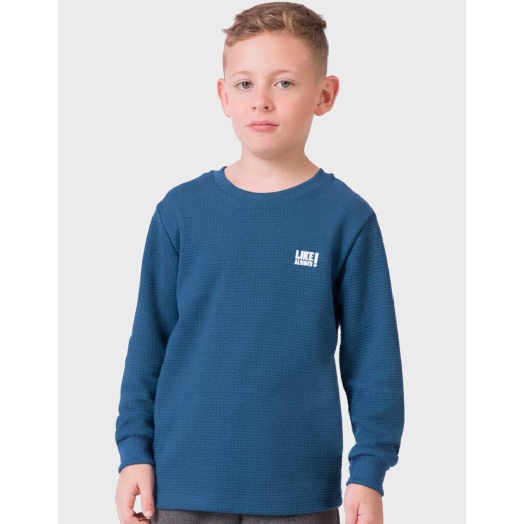 Camiseta Texturizada Com Punho Inverno Elegante Dia a Dia Frio Nova Moda - Menino 4 a 14 anos