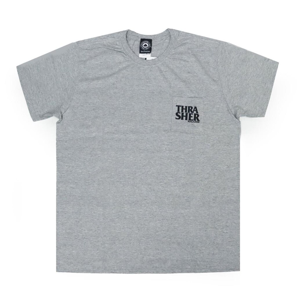 Camiseta Thrasher Magazine Anti-Logo Pocket - Cinza Mescla (Com Bolso)