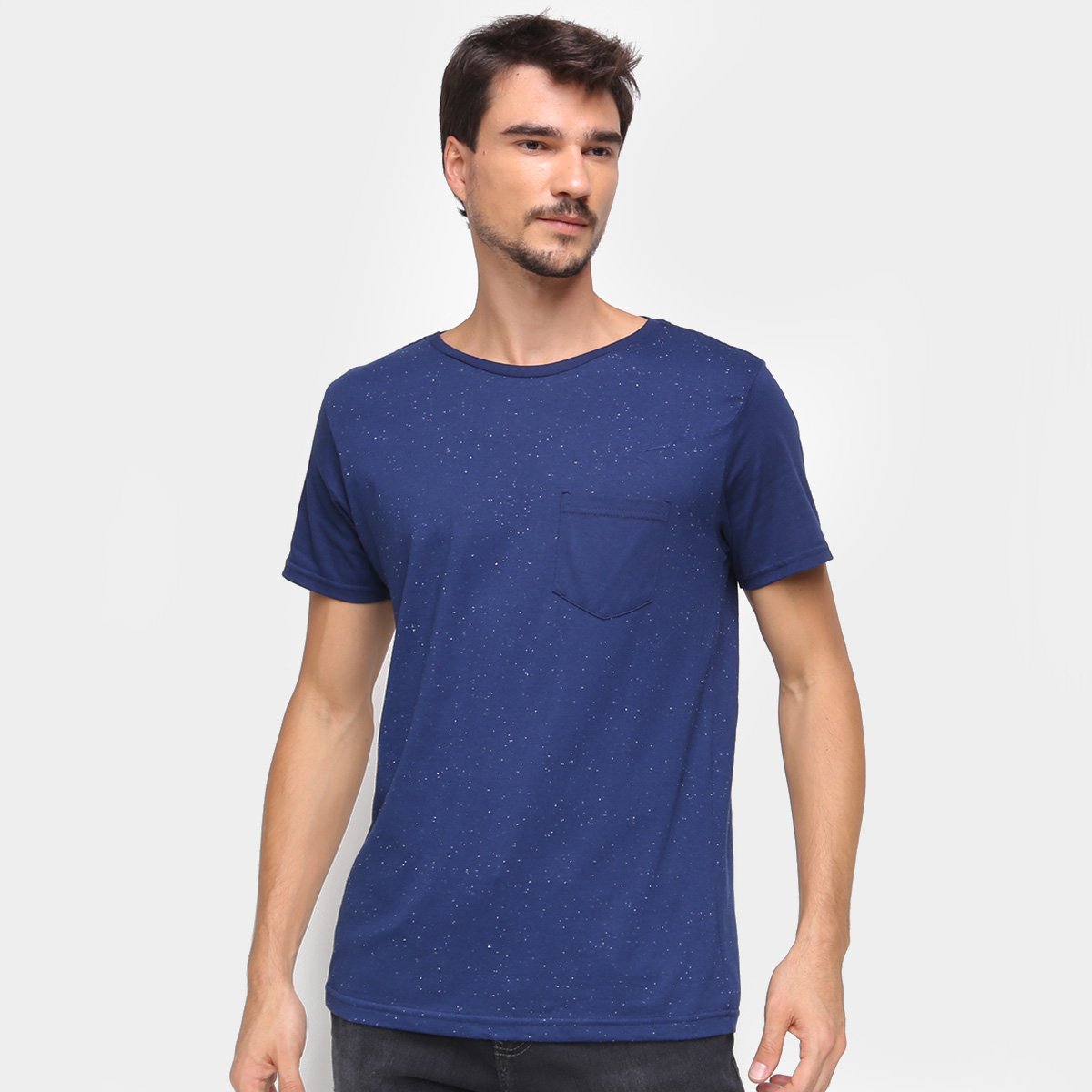 Camiseta Three Hands Botone Masculina - Marinho Menor preço em Camiseta Three Hands Botone Masculina - Marinho