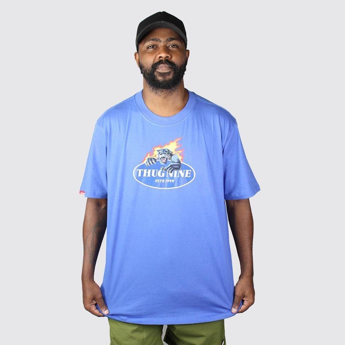 Camiseta Thug Nine Savage Azul | Zattini