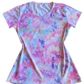 Camiseta Tie Dye Rosa Feminina