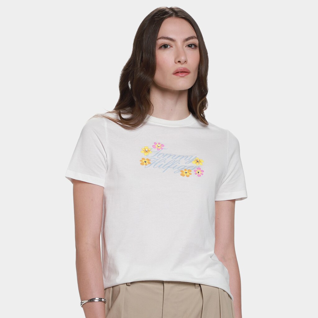Camiseta Tommy Hilfiger Jersey Gr Flower Feminina
