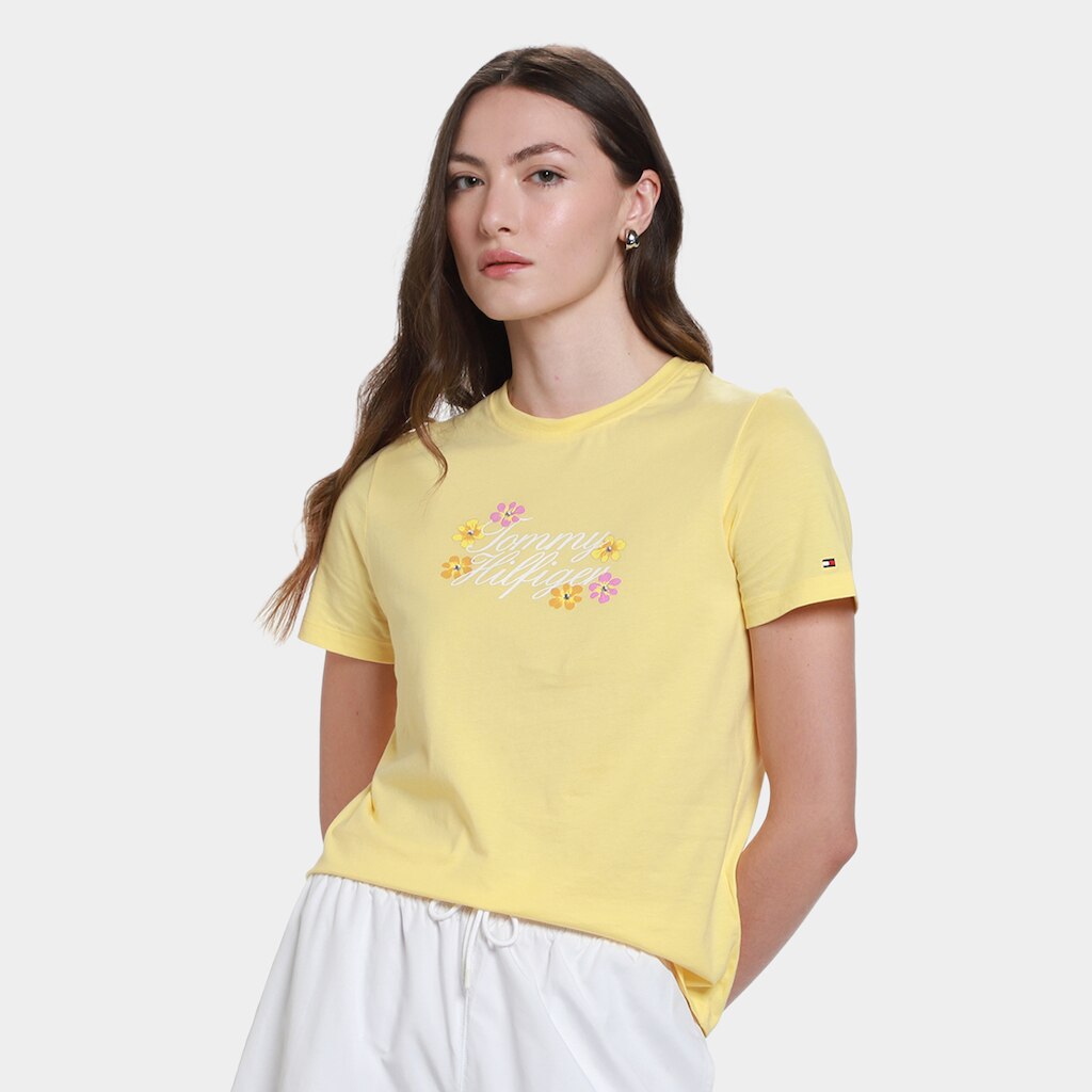 Camiseta Tommy Hilfiger Jersey Gr Flower Feminina