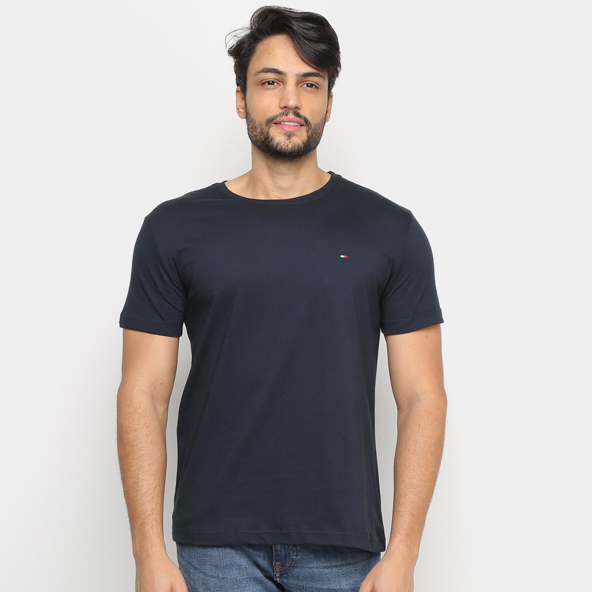 Camiseta Tommy Hilfiger Lisa Básica Masculina - Marinho Menor preço em Camiseta Tommy Hilfiger Lisa Básica Masculina - Marinho