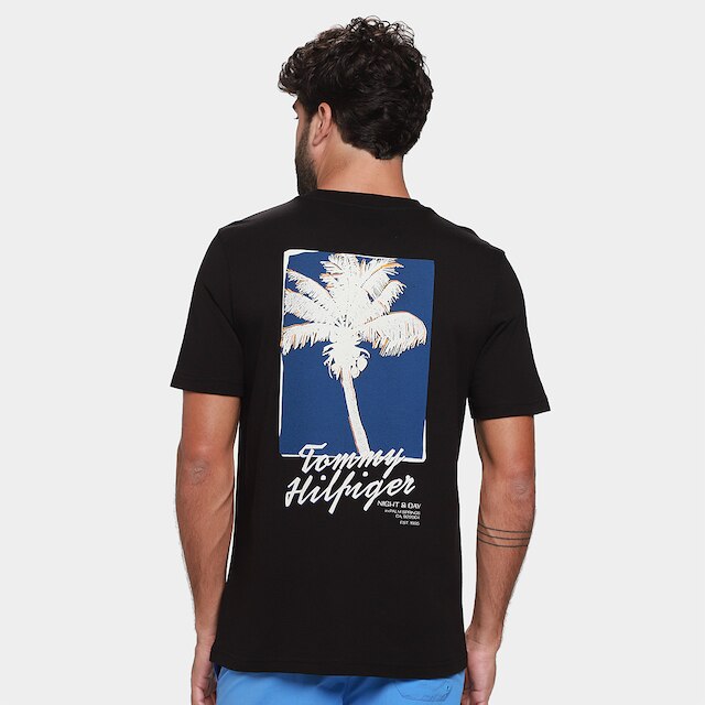 Camiseta Tommy Hilfiger Palm Photo Print Masculina