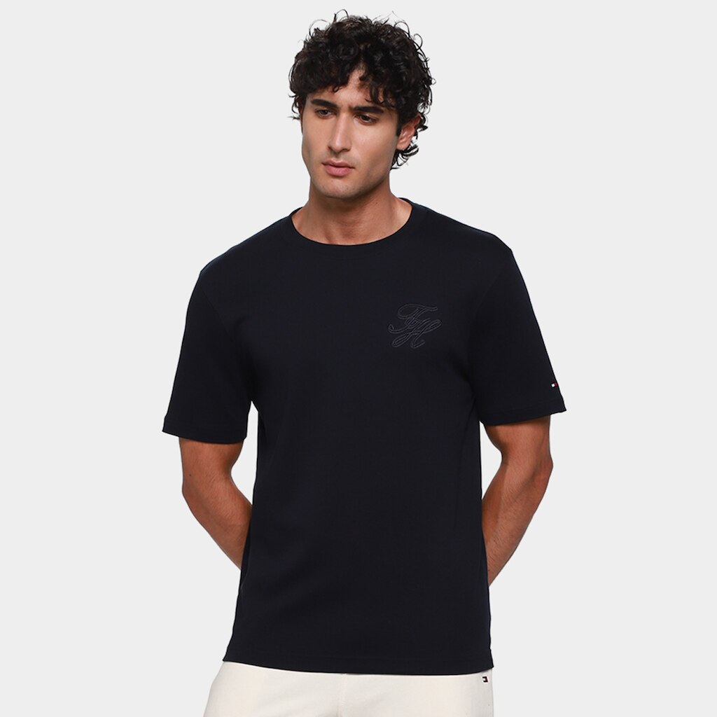 Camiseta Tommy Hilfiger Script Light Interlock Masculina