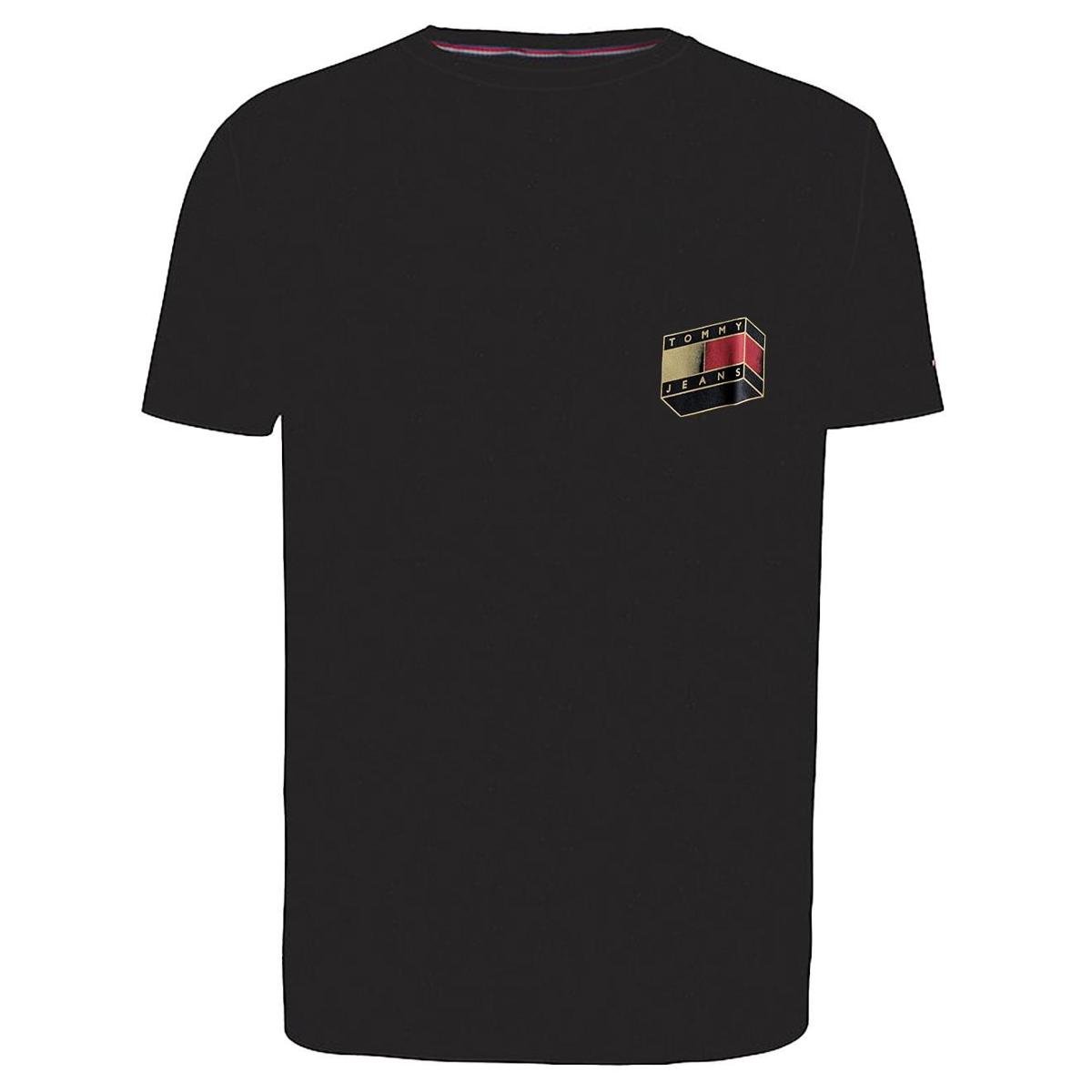 Camiseta Tommy Jeans Masculina 3D Glow Flag Graphic Preta - Preto Menor preço em Camiseta Tommy Jeans Masculina 3D Glow Flag Graphic Preta - Preto