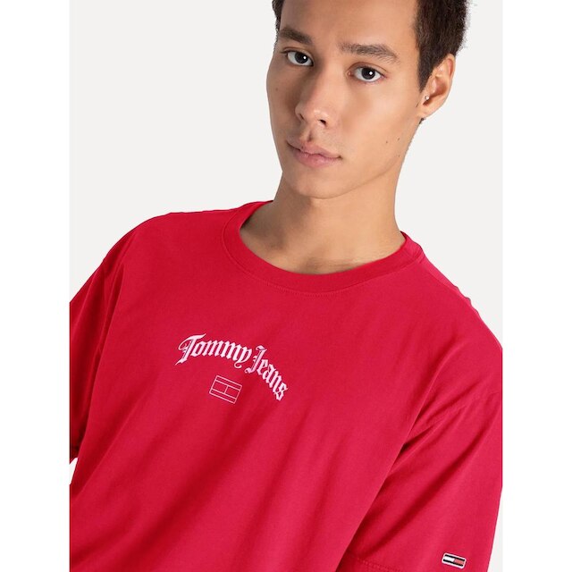 Camiseta Tommy Jeans Masculina Regular Grunge Arch Vermelha