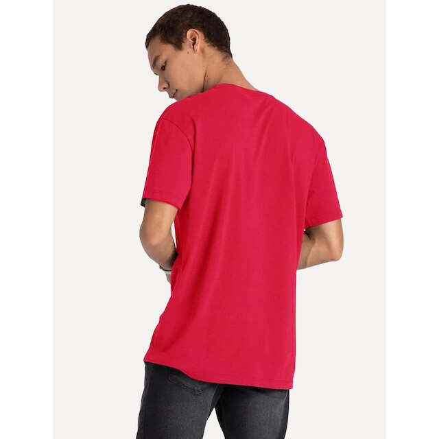 Camiseta Tommy Jeans Masculina Regular Grunge Arch Vermelha