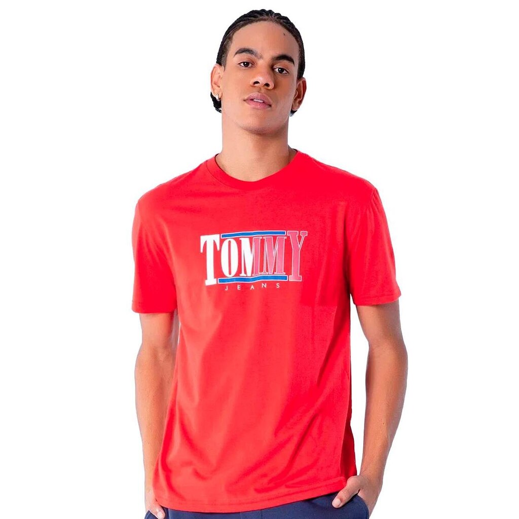 Camiseta Tommy Jeans Masculina RWB Centered Logo Vermelha
