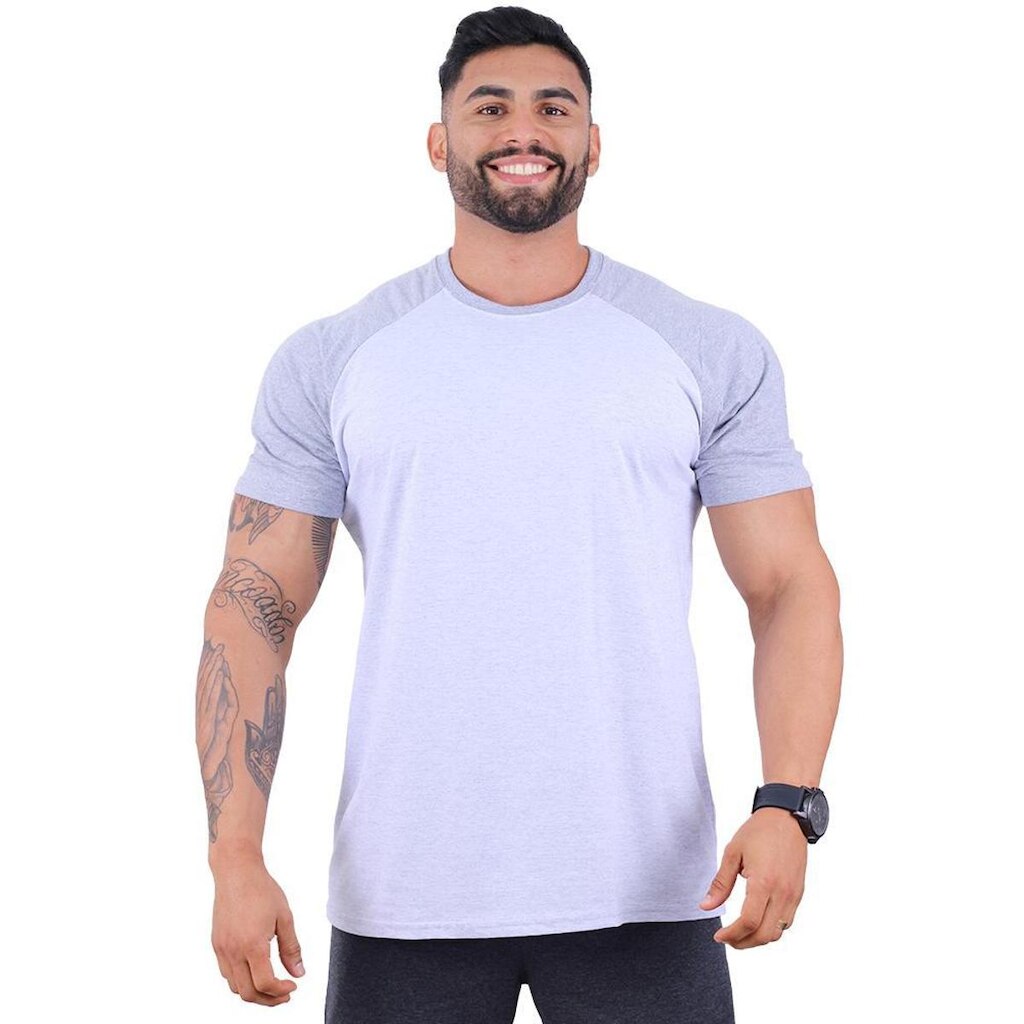 Camiseta Tradicional Manga Curta MXD Conceito Raglan Lisa Sem Estampas