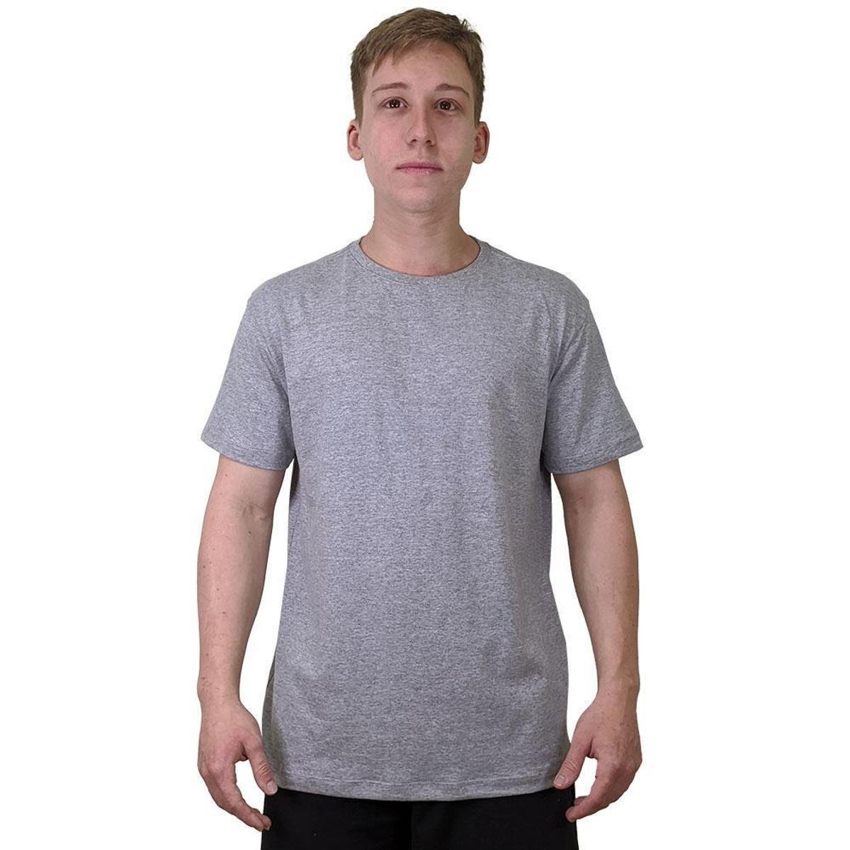 Camiseta Tradicional Masculina Básica Manga Curta Zimm Brasil Sem Estampa Lisa - Cinza Menor preço em Camiseta Tradicional Masculina Básica Manga Curta Zimm Brasil Sem Estampa Lisa - Cinza