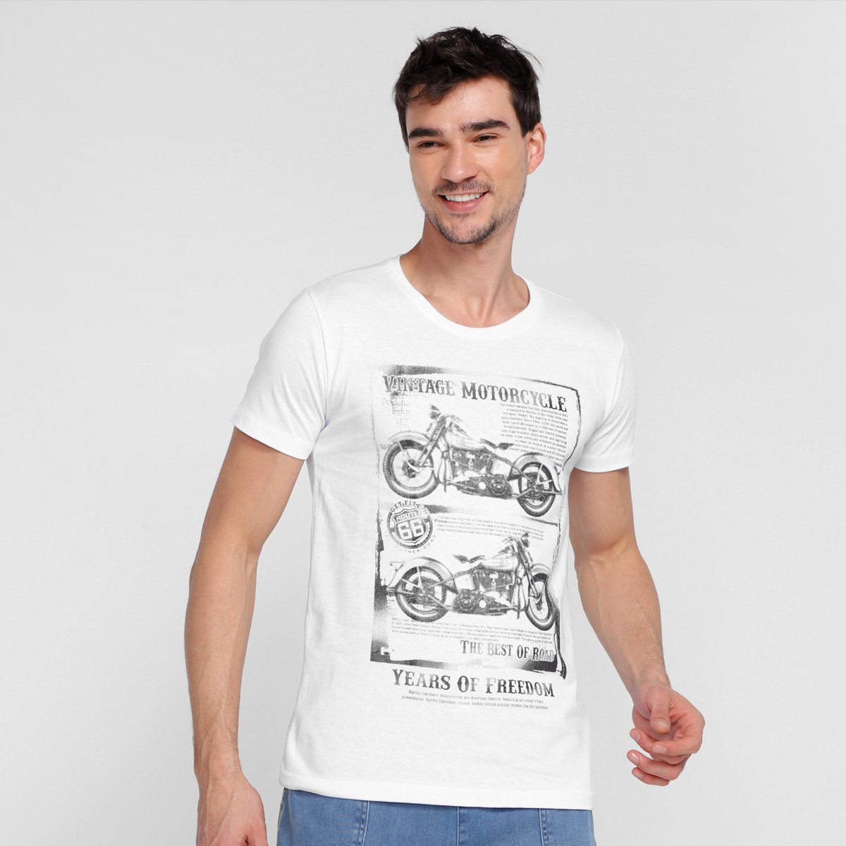Camiseta Tribo Santa Estampada Masculina - Branco Menor preço em Camiseta Tribo Santa Estampada Masculina - Branco