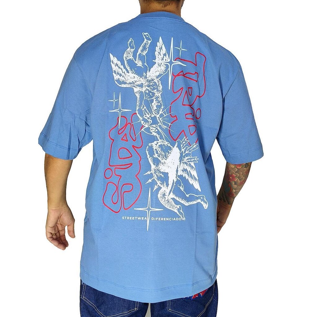 Camiseta Trip Side Overzise Angels Azul Nebuloso S-351