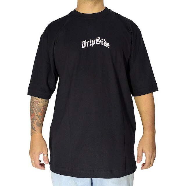 Camiseta Trip Side Overzise Nun Evil Preto