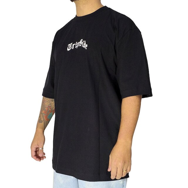 Camiseta Trip Side Overzise Nun Evil Preto