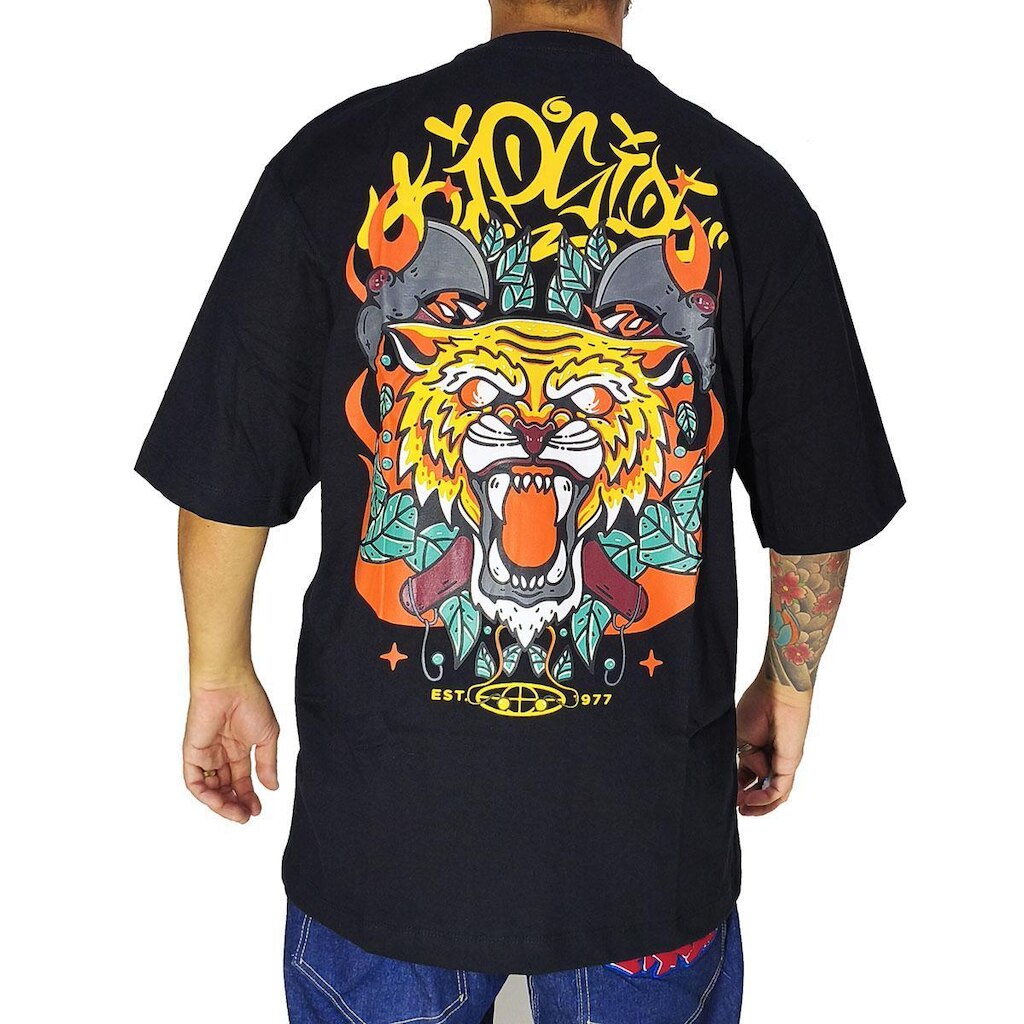 Camiseta Trip Side Overzise Tigre Oriental Preto S-335