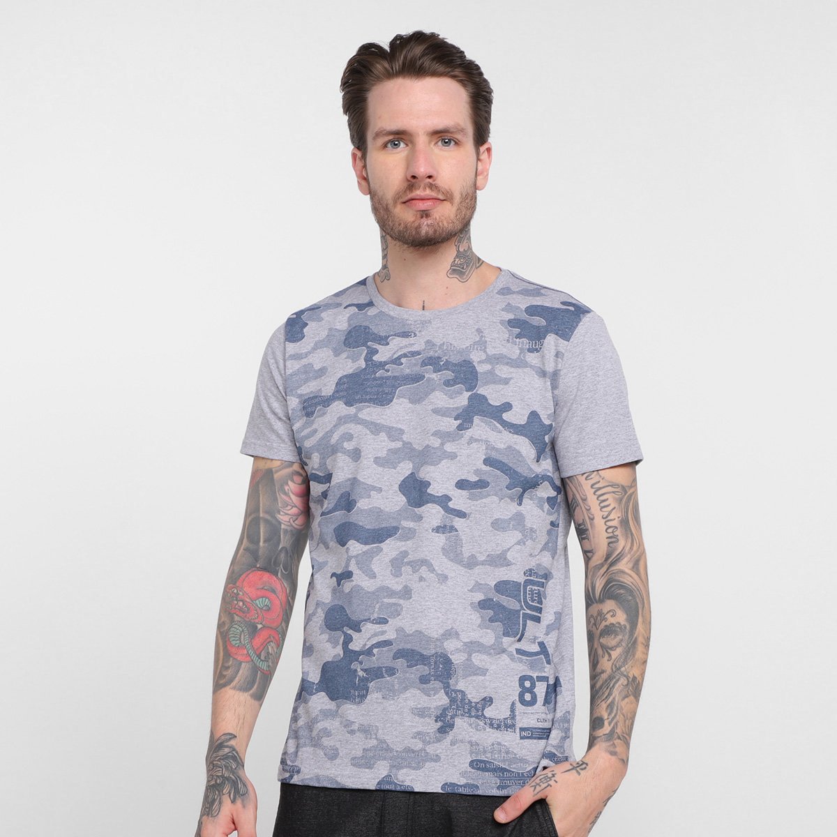 Camiseta Ultimato Camuflada Masculina - Mescla Menor preço em Camiseta Ultimato Camuflada Masculina - Mescla