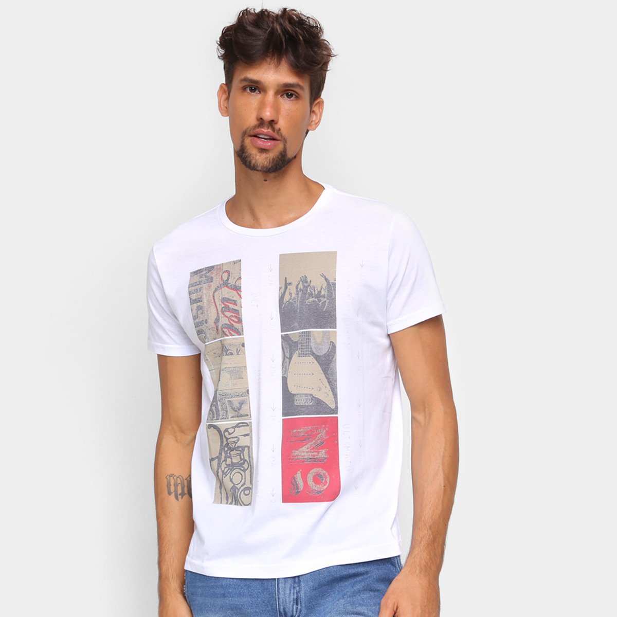 Camiseta Ultimato Estampada Manga Curta Masculina - Branco Menor preço em Camiseta Ultimato Estampada Manga Curta Masculina - Branco