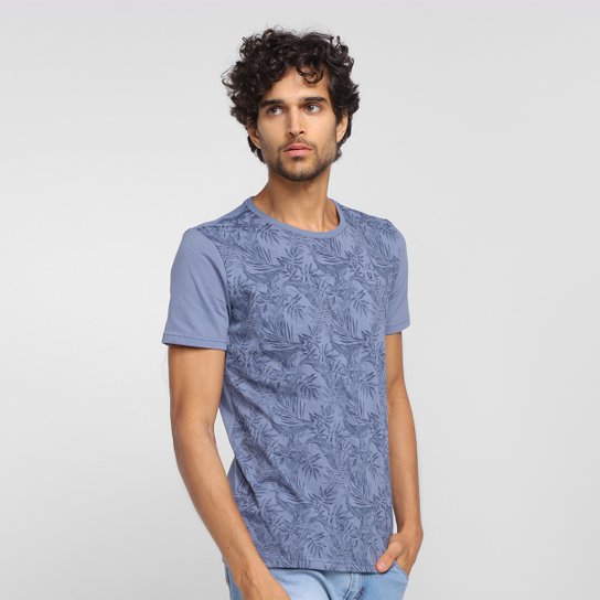 Camiseta Ultimato Folhagens Masculina - Azul Claro