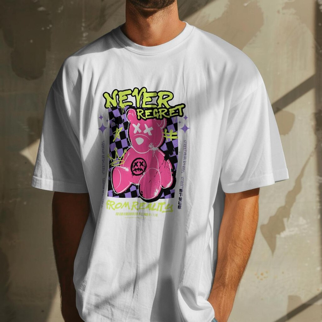 Camiseta Unissex Manga Curta Urso Moderna Premiun Malha Algodão do P ao G1