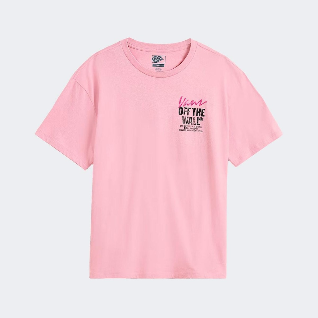 Camiseta Vans SS Lady Wall Outsized Rosa P