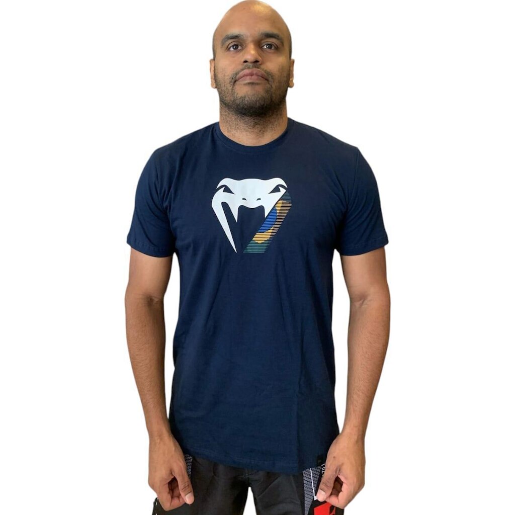 Camiseta Venum Brazilian Flag Revolution Navy Original Mma