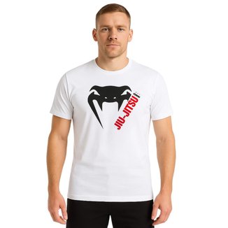Camiseta Venum Masculina Basic Light Jiu Jitsu Branca Treino Luta Academia