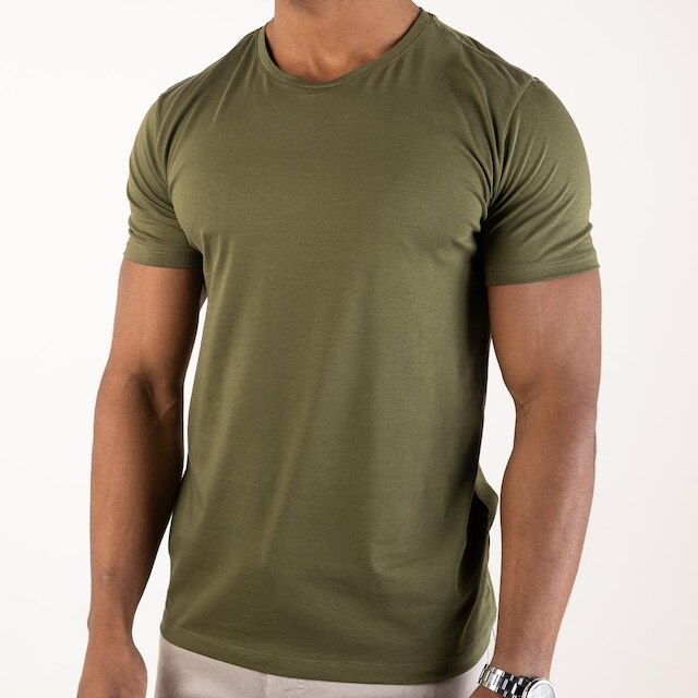 Camiseta Versatiold Algodão Egípcio Verde Oliva