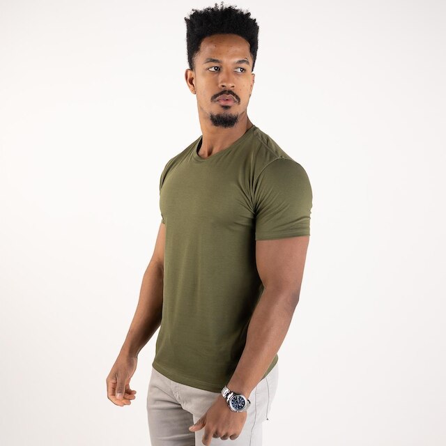 Camiseta Versatiold Algodão Egípcio Verde Oliva
