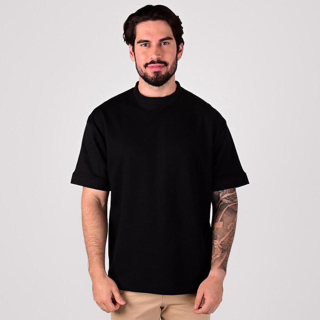Camiseta Versatiold Oversized Moletom Preta