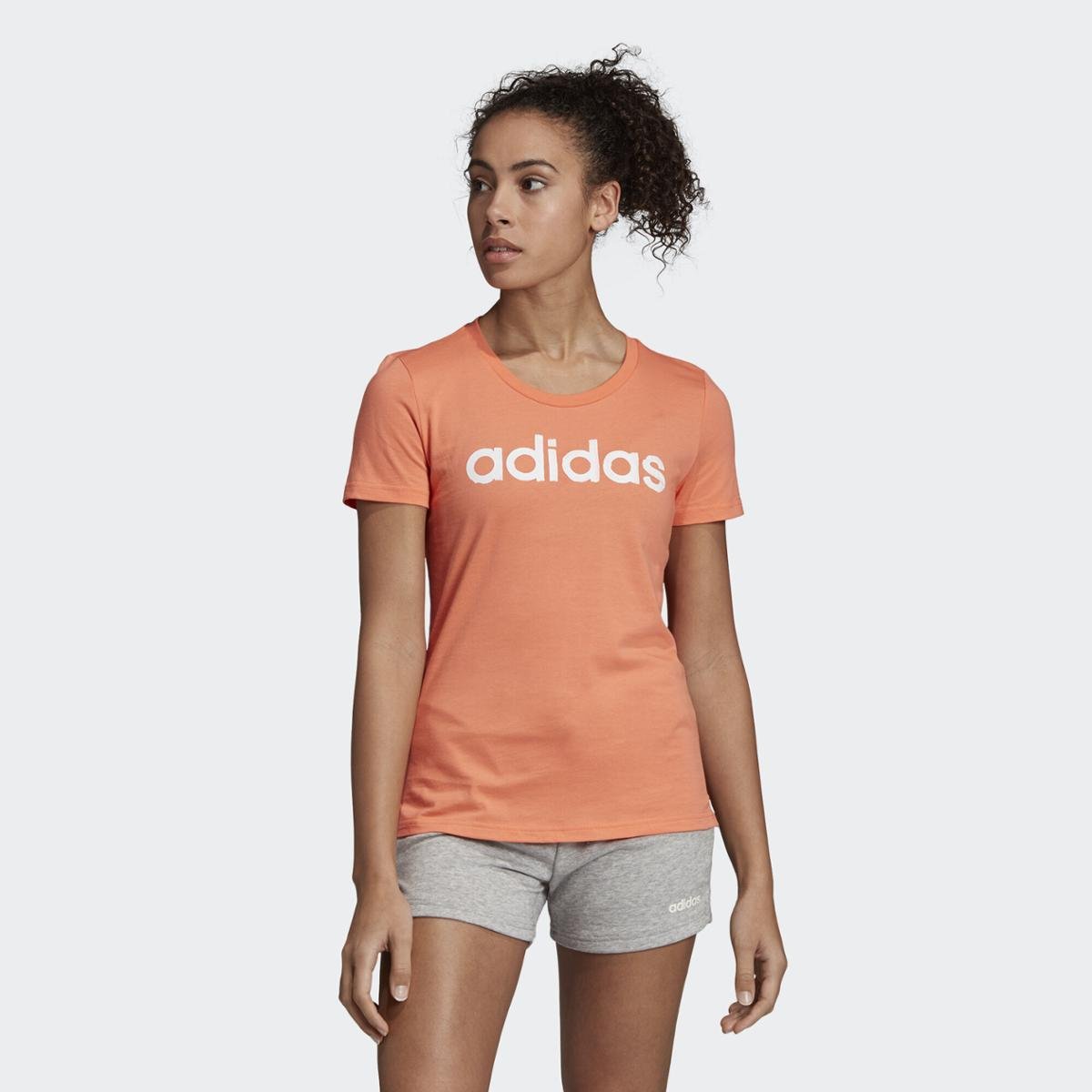 camiseta adidas laranja feminina
