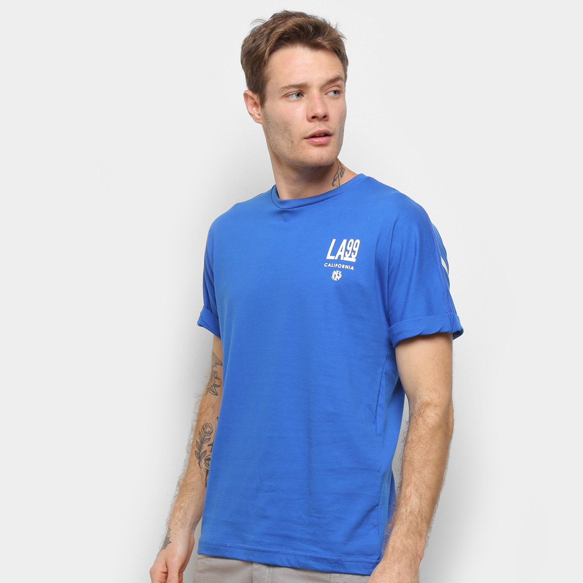 Camisetas Industrie LA99 California Masculina - Azul Royal Menor preço em Camisetas Industrie LA99 California Masculina - Azul Royal