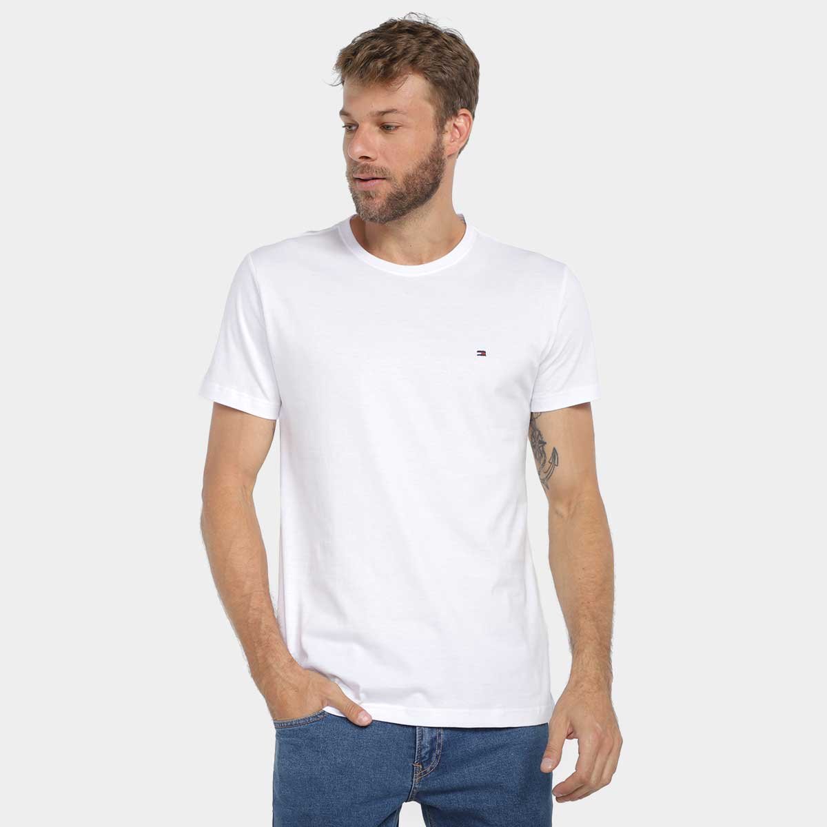 Camisetas Tommy Hilfiger Masculino -Thmw0Mw27120 - Branco é ruim? Camisetas Tommy Hilfiger Masculino -Thmw0Mw27120 - Branco é boa?